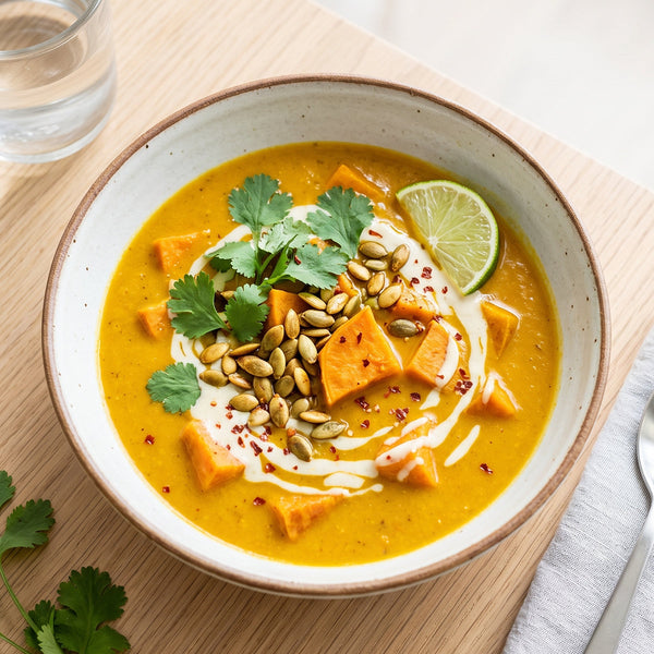 RECEPT: Gele Curry Soep met Kurkuma, Gember en Zoete Aardappel