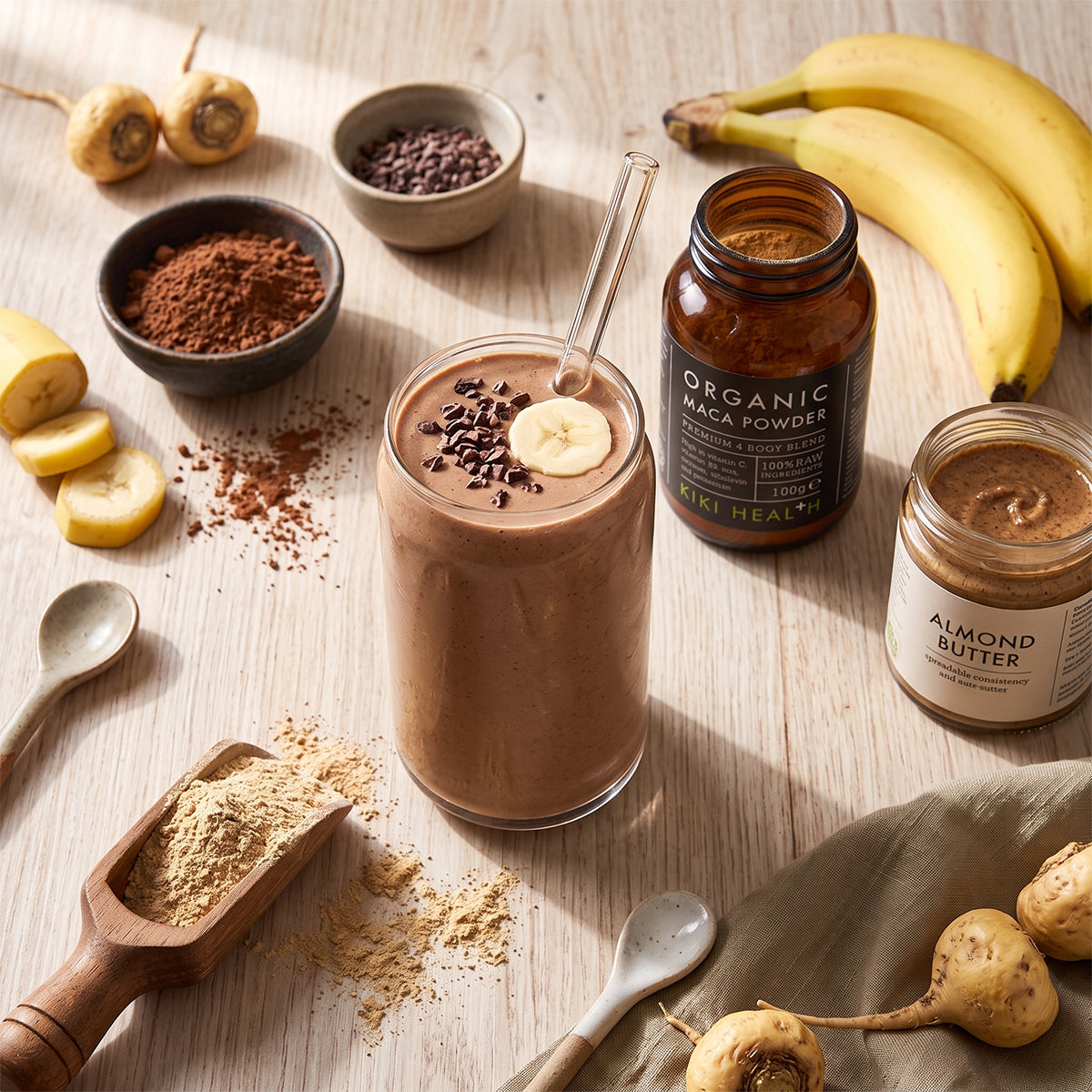 RECEPT: Adaptogen Mind Smoothie met Maca, Cacao en Ashwagandha
