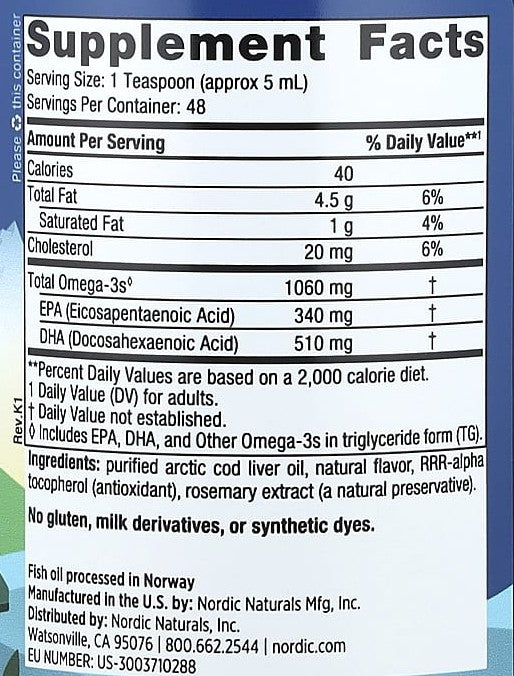 Arctic Cod Liver Oil Lemon - 237ml