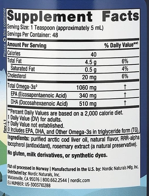 Arctic Cod Liver Oil Orange — 237 ml