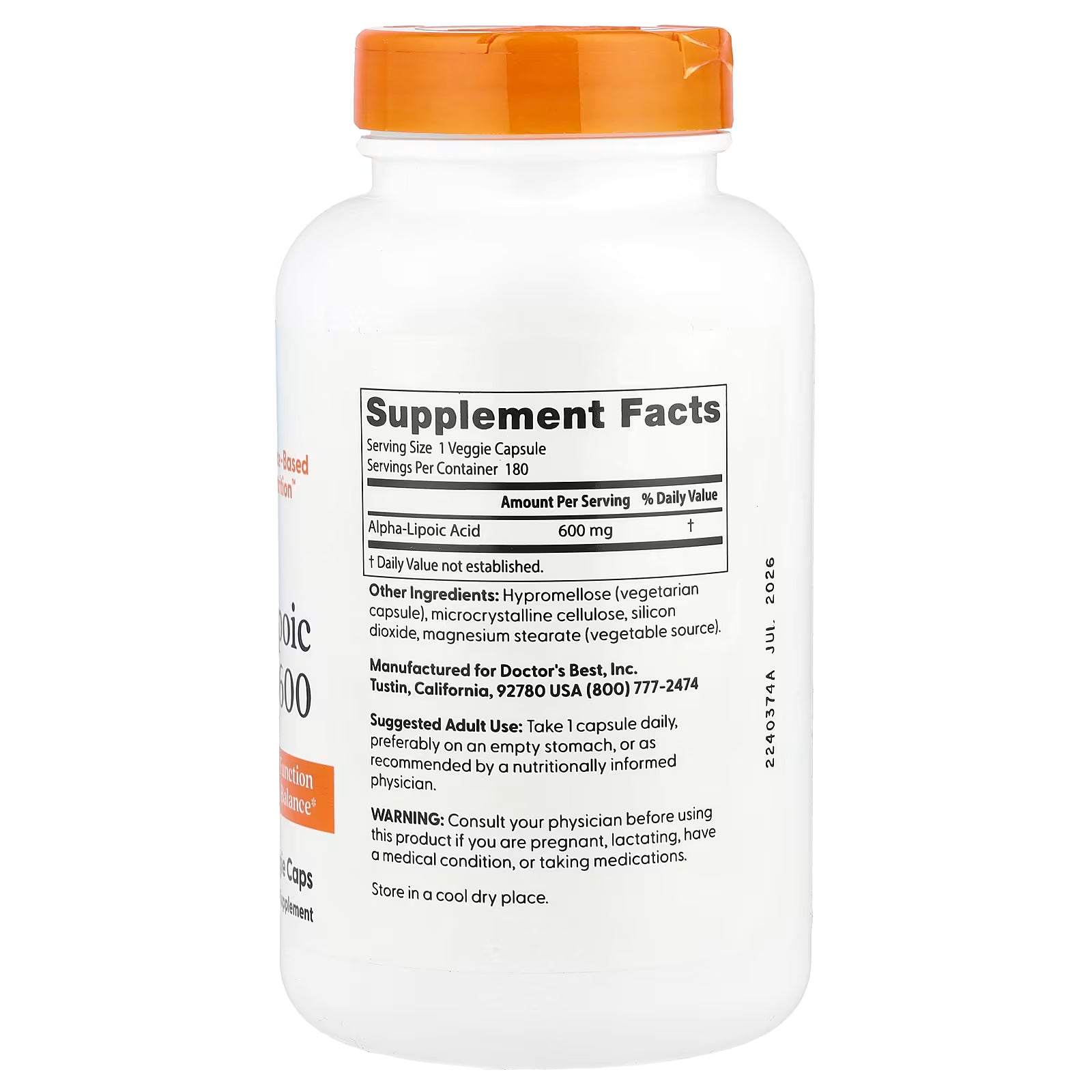 Alpha-Lipoic Acid 600 - 180 capsules