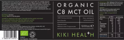 Organic C8 MCT Oil – Organic Caprylic Acid from Coconut – 500 ml