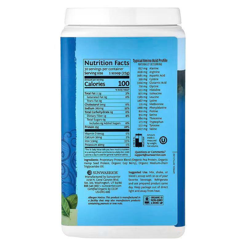 Warrior Blend – Naturel – Bio Plantaardig Eiwitpoeder – 750 g