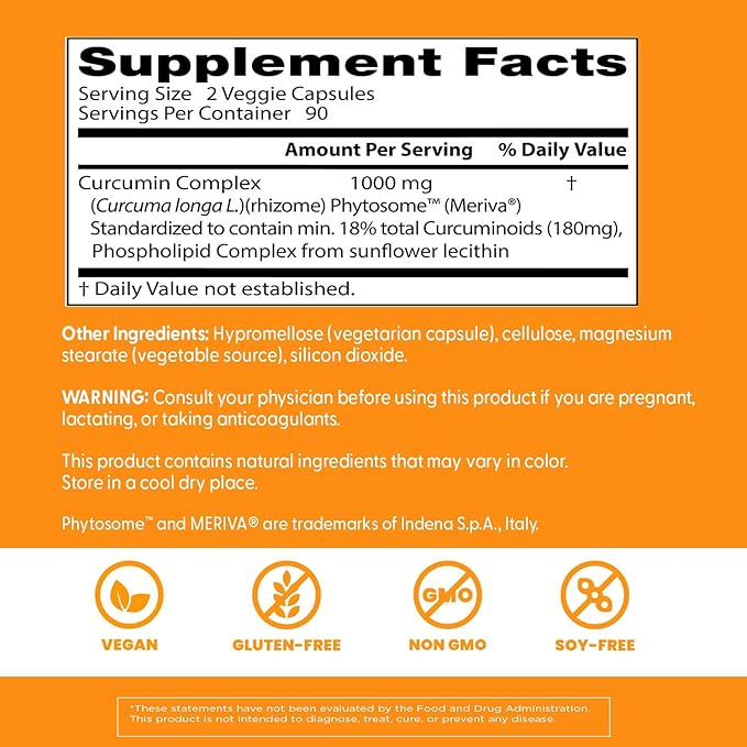 Curcumin Phytosome with Meriva® – 180 vcaps