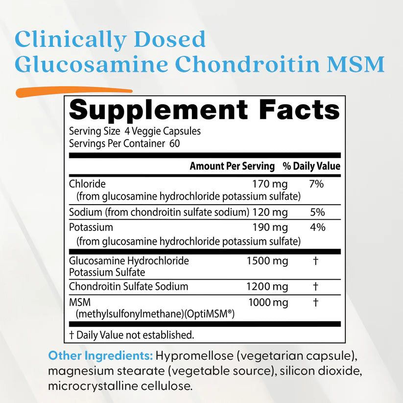 Glucosamine Chondroitin MSM – 240 capsules