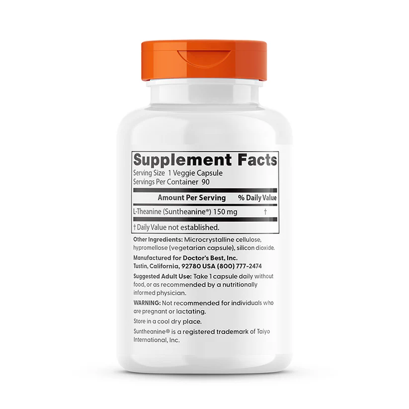 Doctor’s Best L-Theanine – Suntheanine® – 150 mg – 90 vegetarian capsules