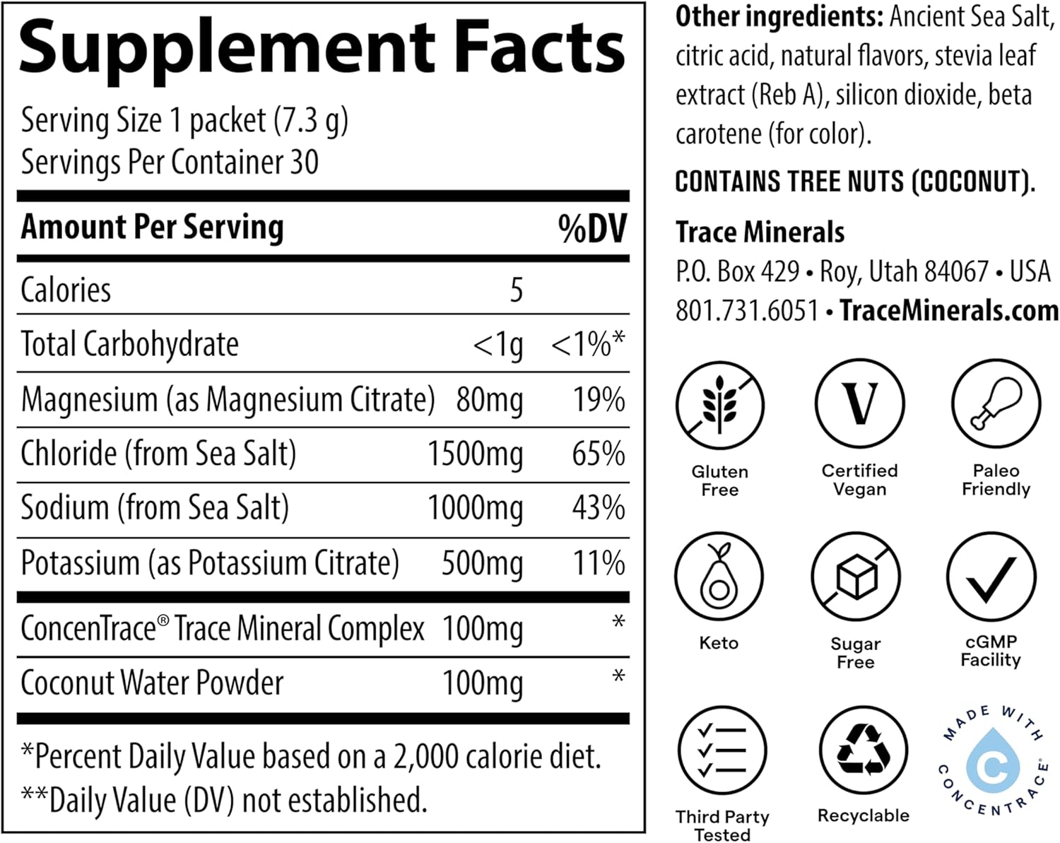 Trace Minerals - ZEROlyte - Salty Mango - 30 Sachets