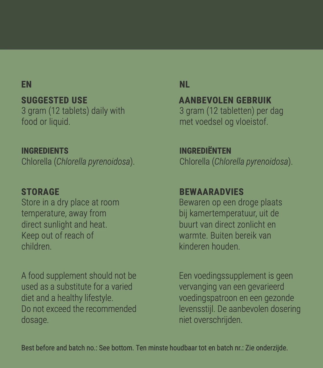 Nederlandse Chlorella Tabletten – 500 g – 2000 stuks