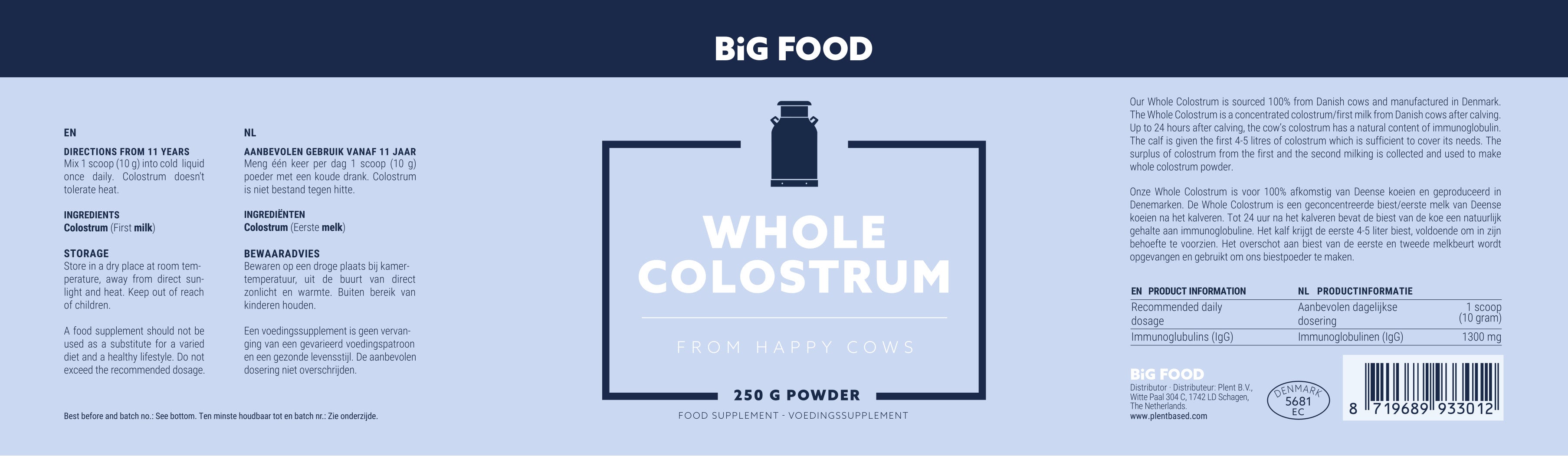 Whole Colostrum Powder - 4x250 g - 3+1 Free Offer