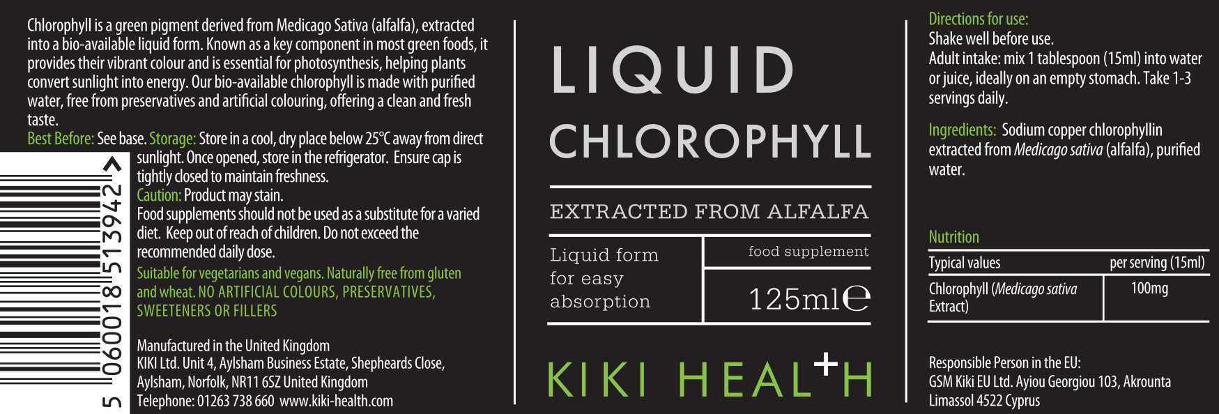 Vloeibaar Chlorofyl – Uit Alfalfa – 250 ml