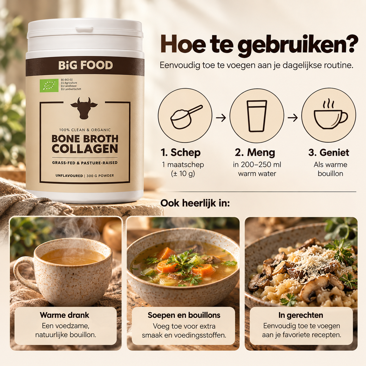 Organic Bone Broth Collagen powder – 300 g 
