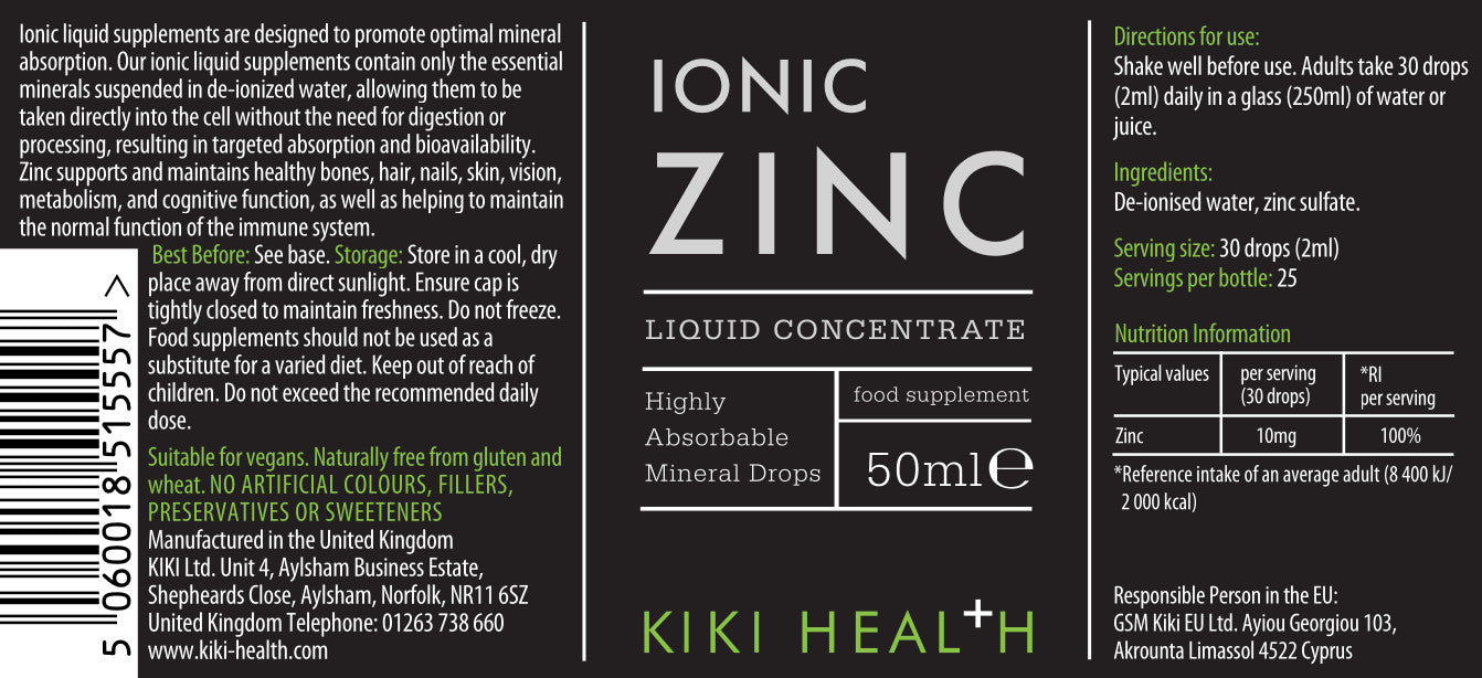 Ionic Zinc – Liquid Zinc Drops – 50 ml