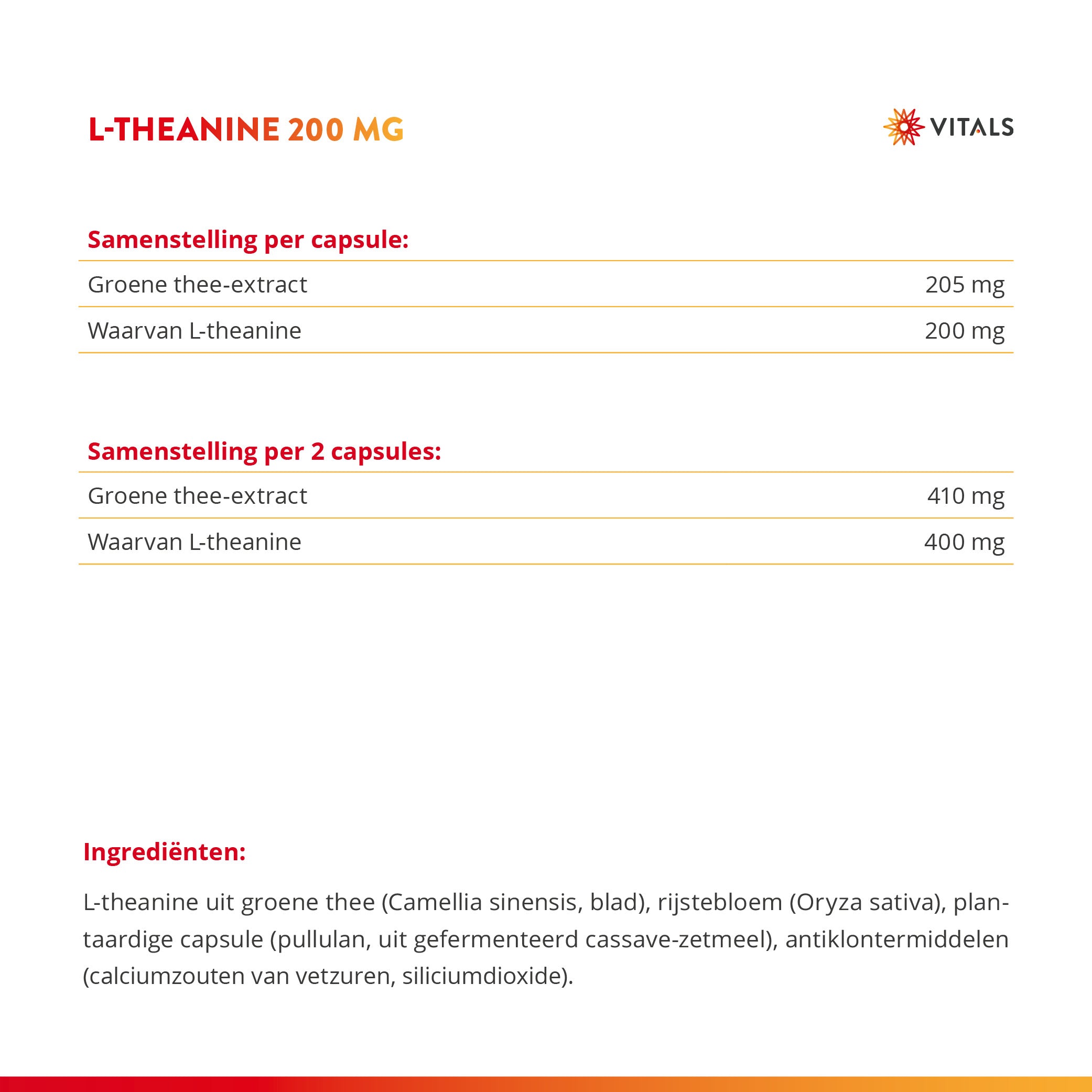 L-Theanine 200 mg – uit groene thee – 60 Vegan Caps
