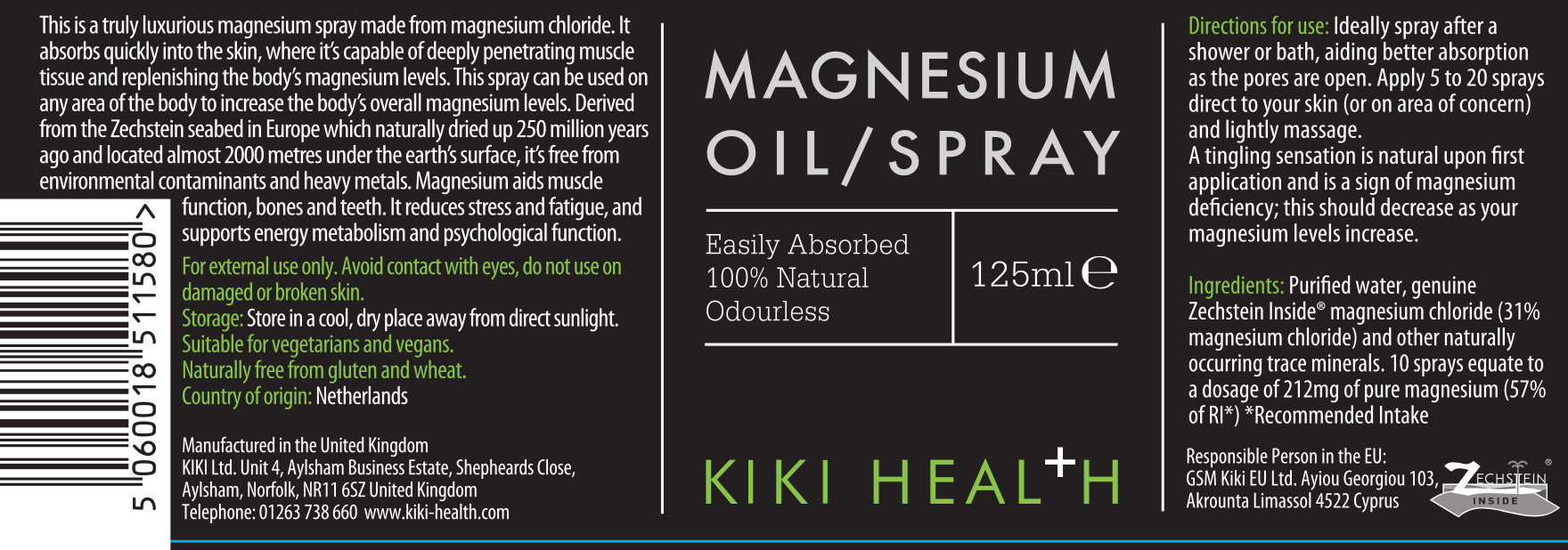Magnesium Oil Spray – Zechstein Inside® – 125 ml