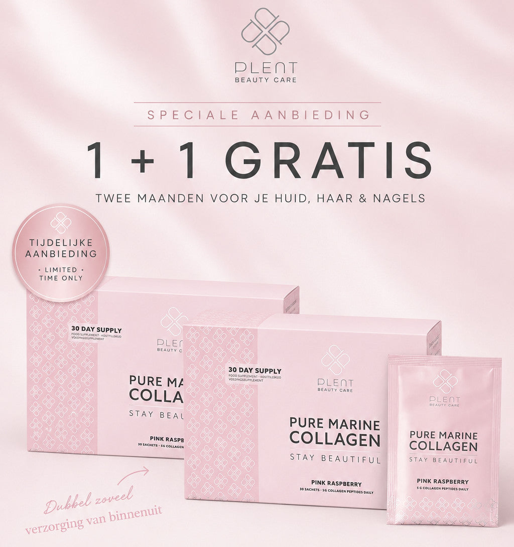 Pure Marine Collageen Poeder – Pink Raspberry – 2×30 sachets – 1+1 Gratis Aanbieding