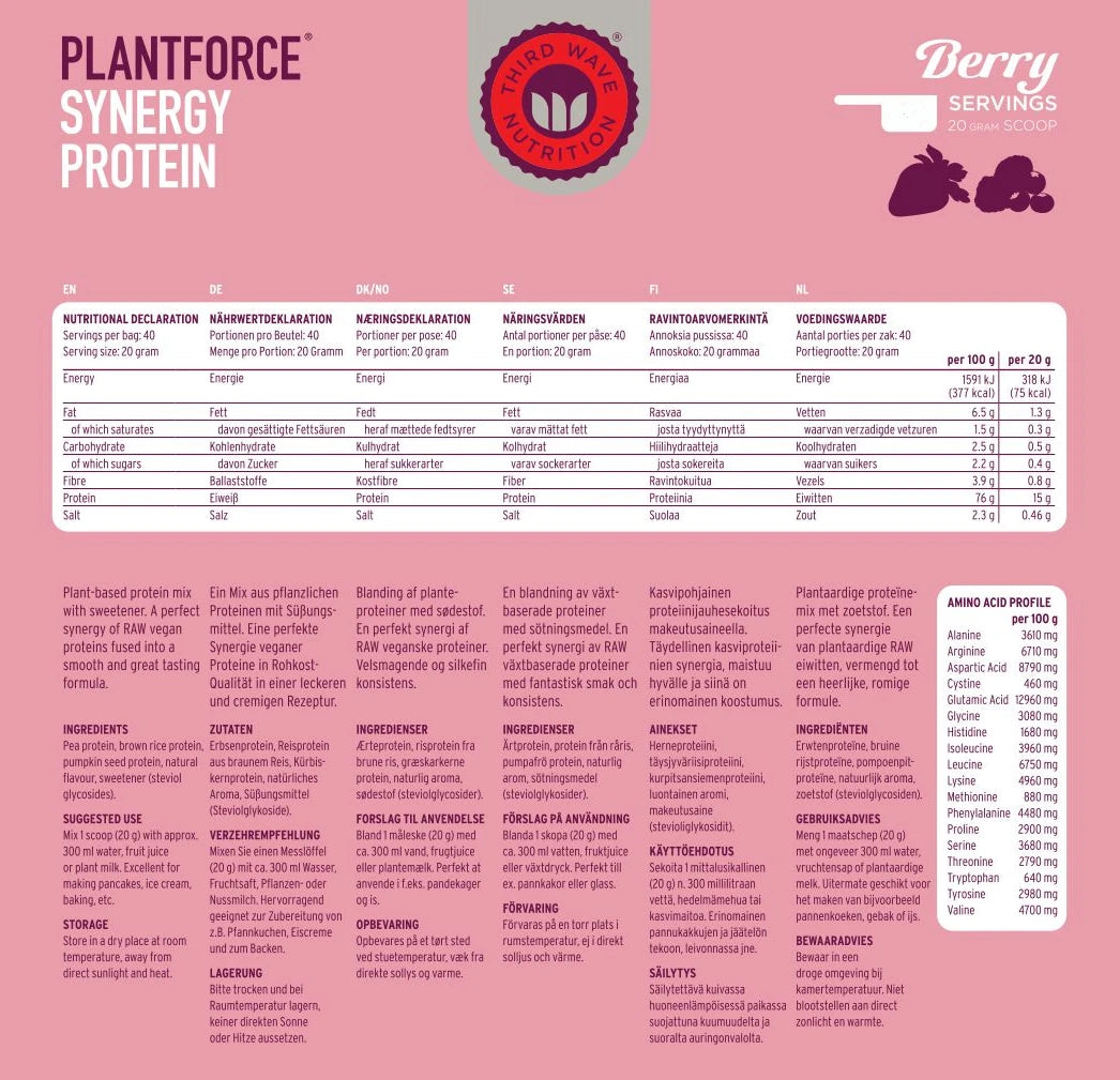 Synergy Protein Berry - 4x40 servings - 3+1 Free Offer