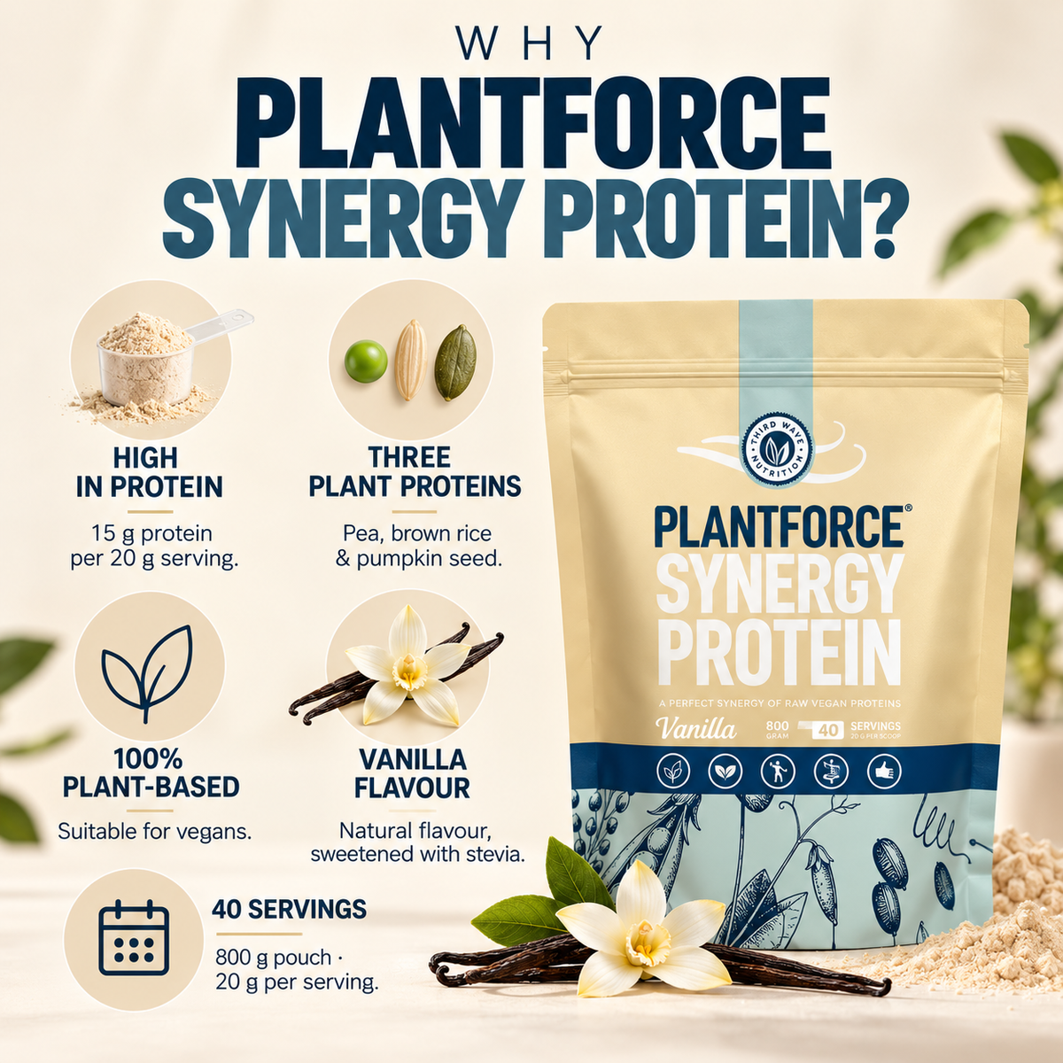 Synergy Protein Vanilla – Powder – 800 g