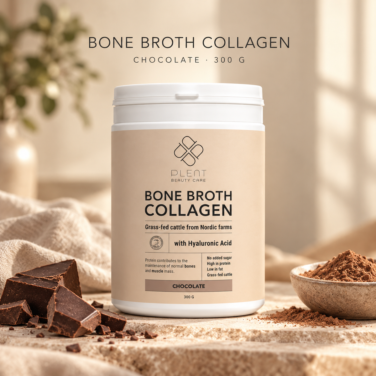 Bone Broth Collagen Powder – Chocolate – 300 g
