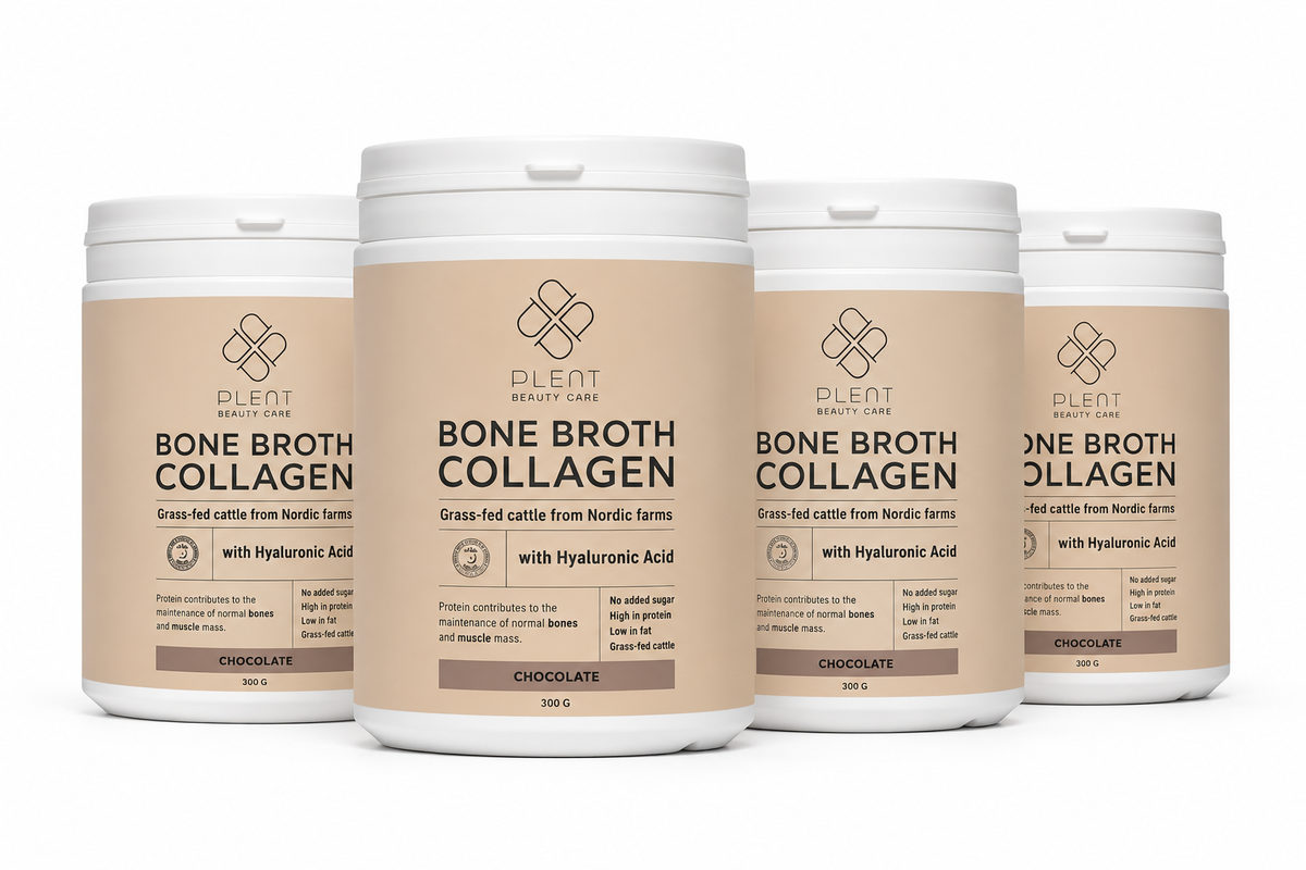 Bone Broth Collageen Poeder – Classic – Chocolade – 4×300 g – 3+1 Gratis