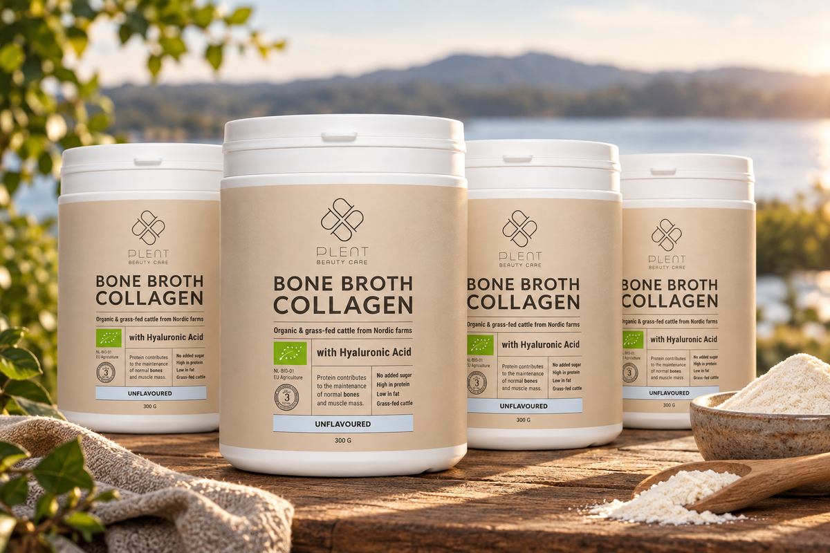 Bone Broth Collageen Poeder – Bio – Naturel – 4×300 g – 3+1 Gratis