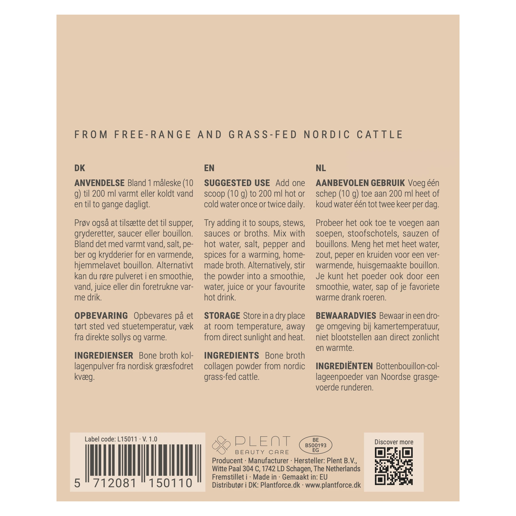 Bone Broth Collageen Poeder – Classic – Naturel – 300 g