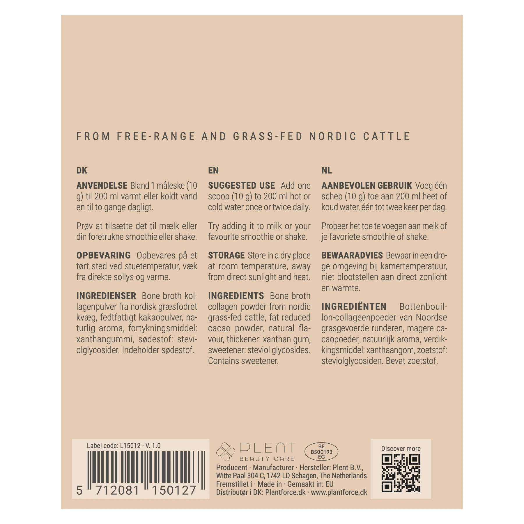 Bone Broth Collageen Poeder – Classic – Chocolade – 300 g