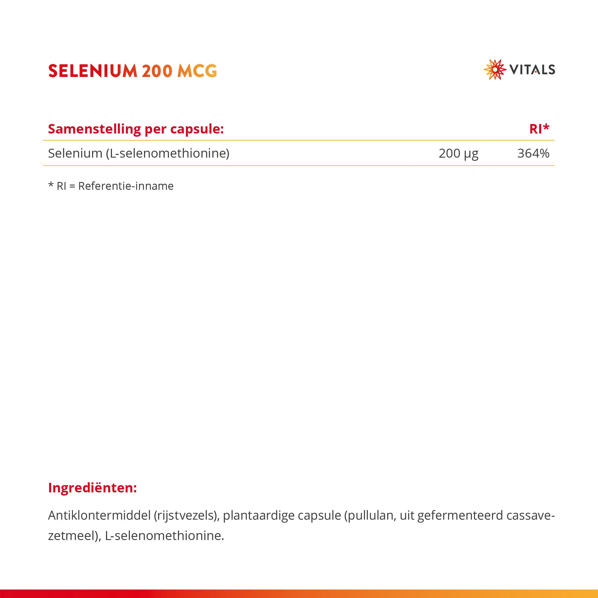 Selenium 200 µg – L-selenomethionine – 100 Vegan Capsules
