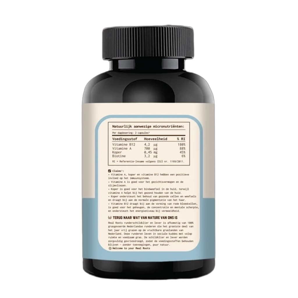 Runder Schildklier & Lever – Gevriesdroogd – 90 Capsules à 500 mg