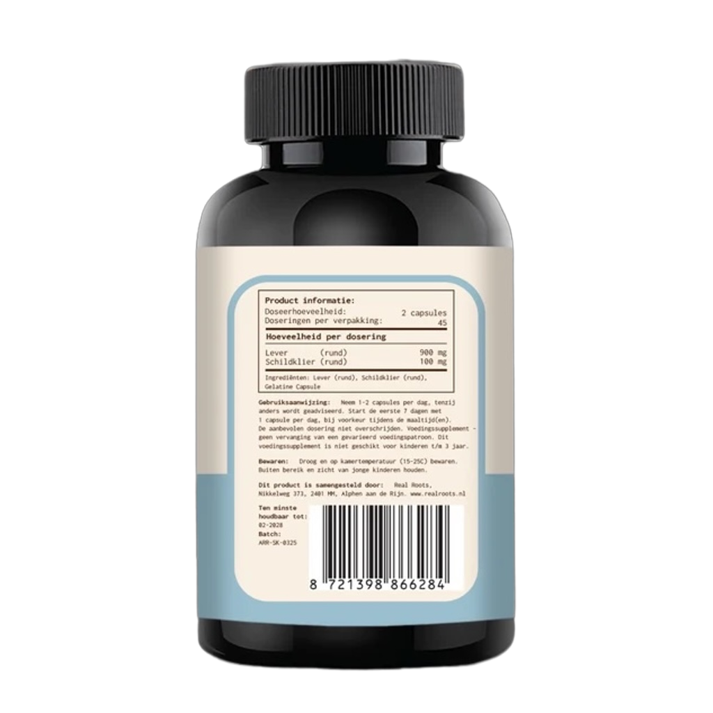 Runder Schildklier & Lever – Gevriesdroogd – 90 Capsules à 500 mg
