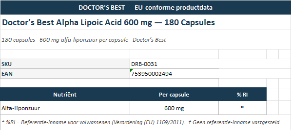 Alpha-Lipoic Acid 600 - 180 capsules