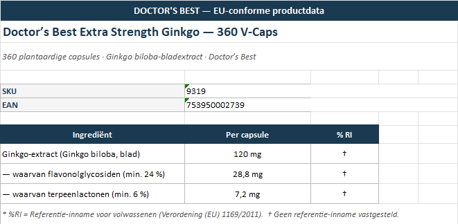 Extra Strength Ginkgo – 120 vcaps