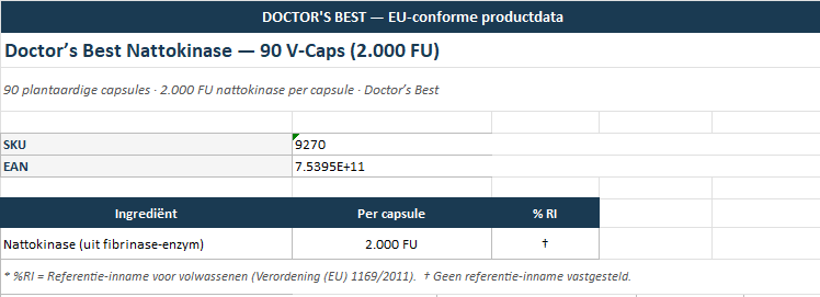 Nattokinase — 90 V-Caps (2.000 FU)