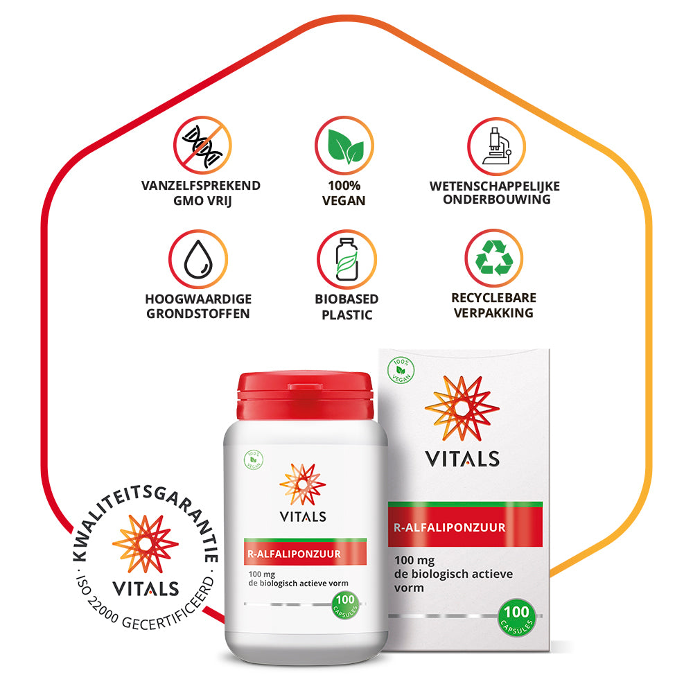 R-Alfaliponzuur 100 mg – Bio-enhanced® – 100 Vegan Caps