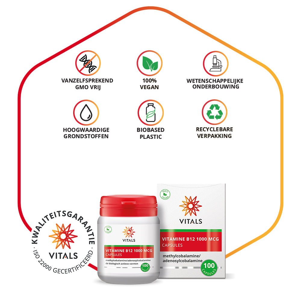 Vitamine B12 1000 µg – methylcobalamine – 100 V-Caps