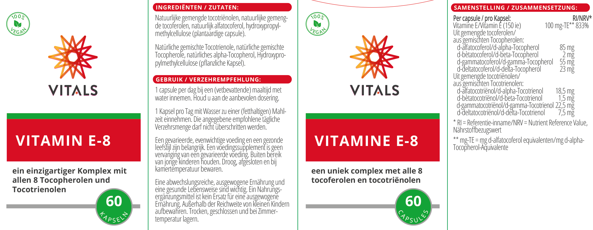 Vitamin E-8 – Tocopherols + Tocotrienols – 60 Caps
