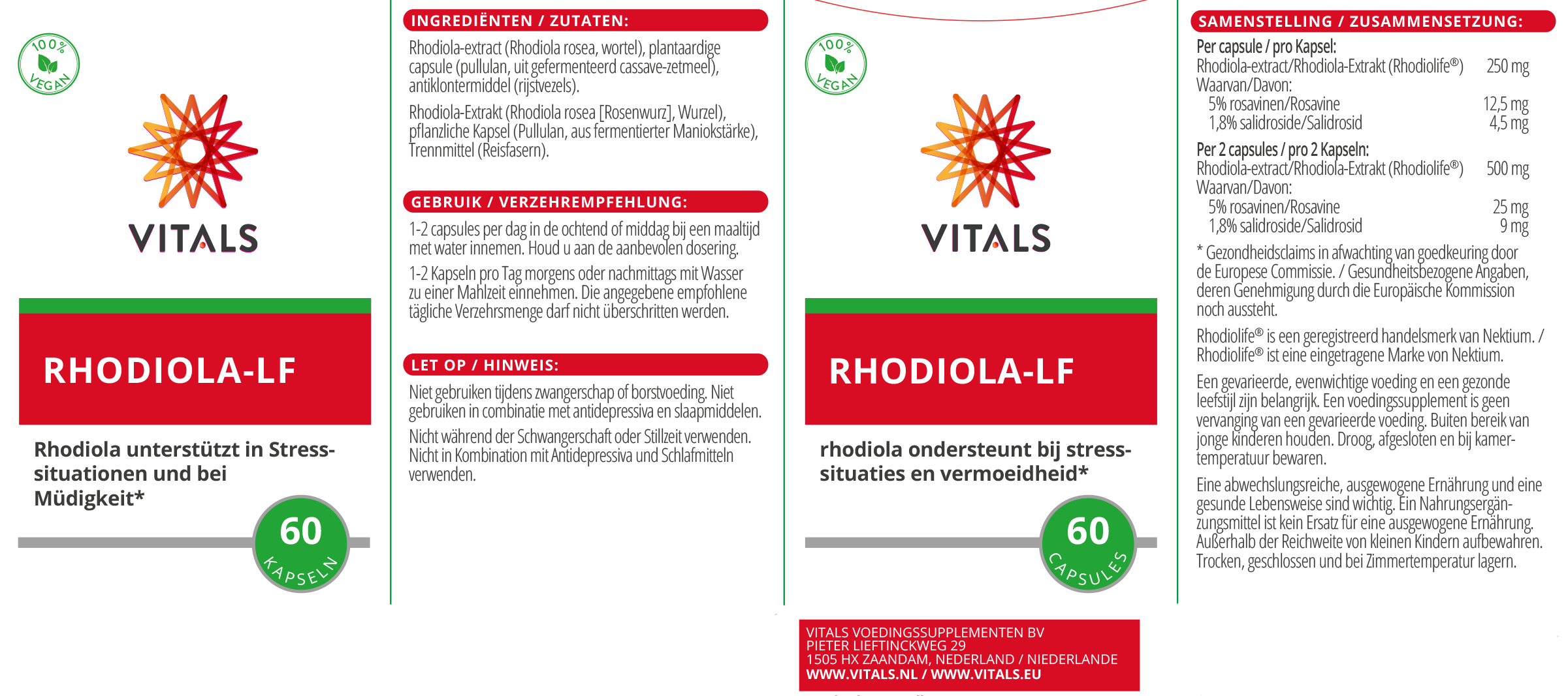 Rhodiola-LF – Rhodiolife® extract – 60 Vegan Caps