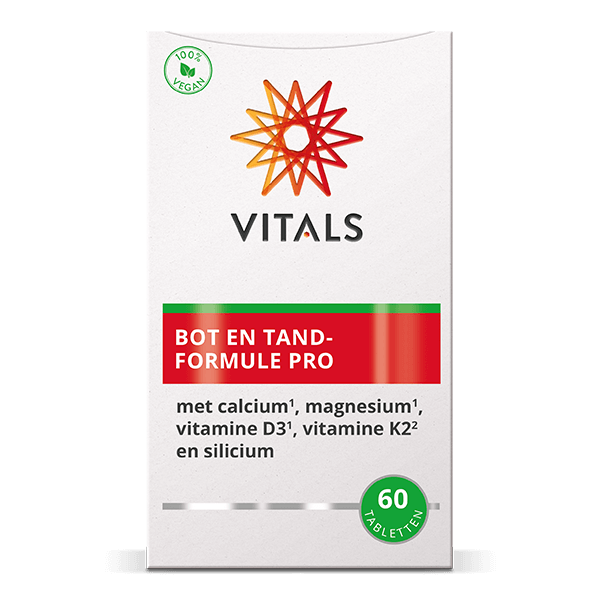 Bot en Tandformule Pro – Calcium, Magnesium, D3, K2 & Silicium – 60 Tabletten