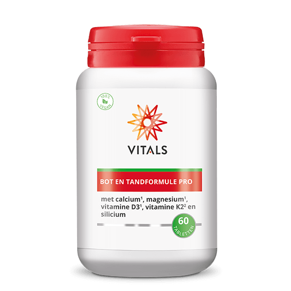 Bot en Tandformule Pro – Calcium, Magnesium, D3, K2 & Silicium – 60 Tabletten