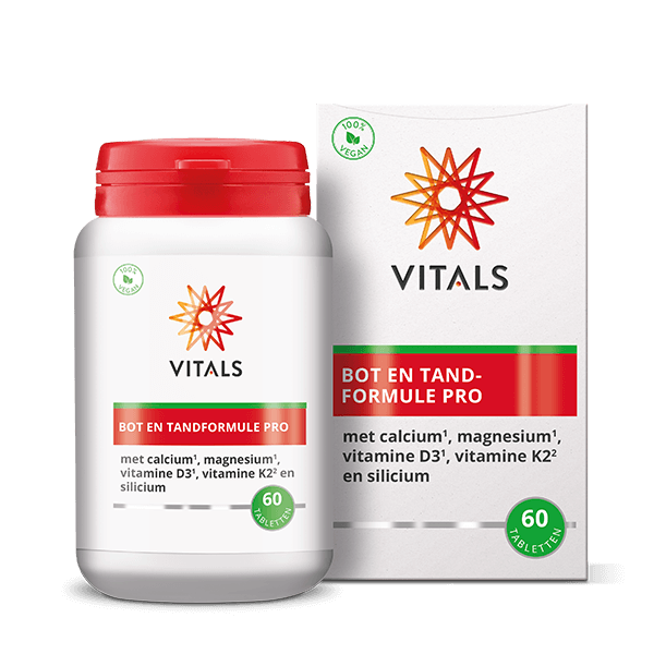Bot en Tandformule Pro – Calcium, Magnesium, D3, K2 & Silicium – 60 Tabletten