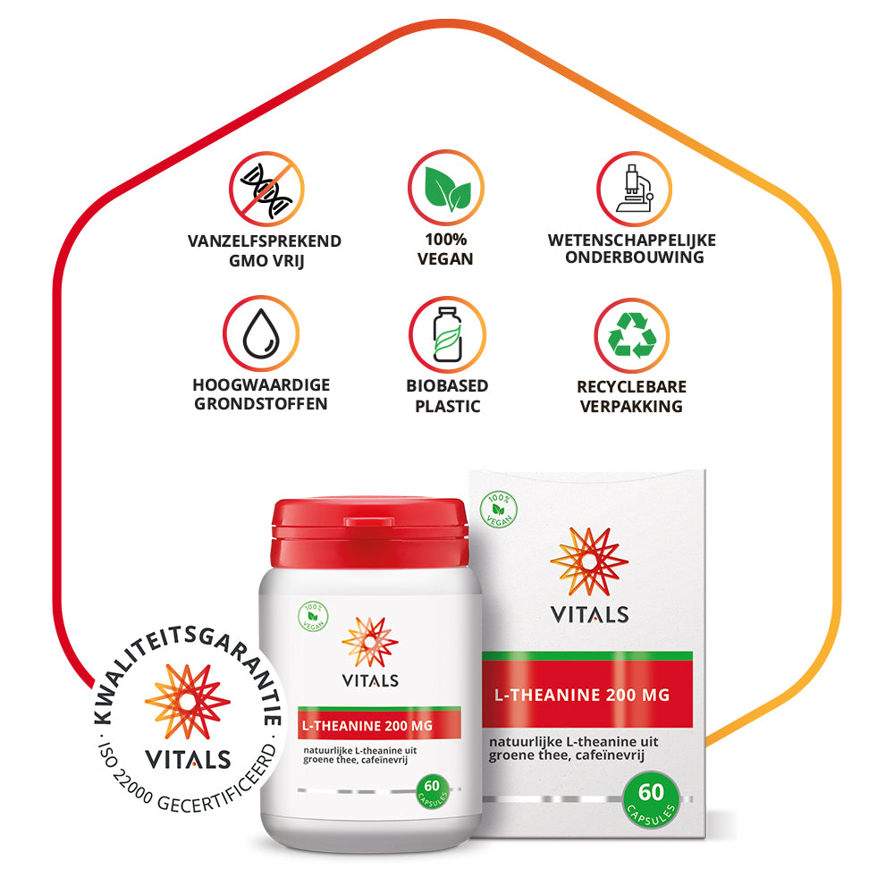 L-Theanine 200 mg – uit groene thee – 60 Vegan Caps