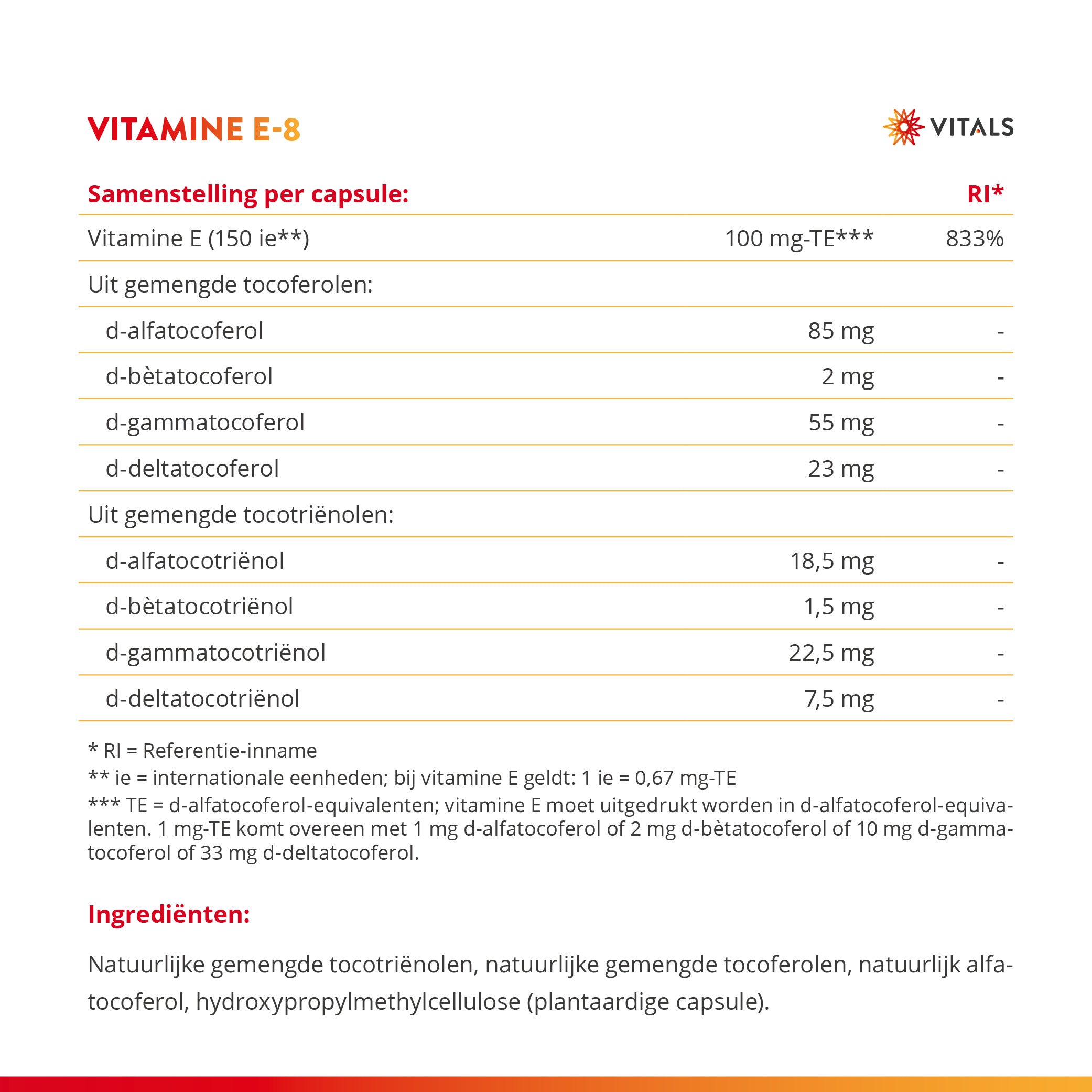 Vitamin E-8 – Tocopherols + Tocotrienols – 60 Caps