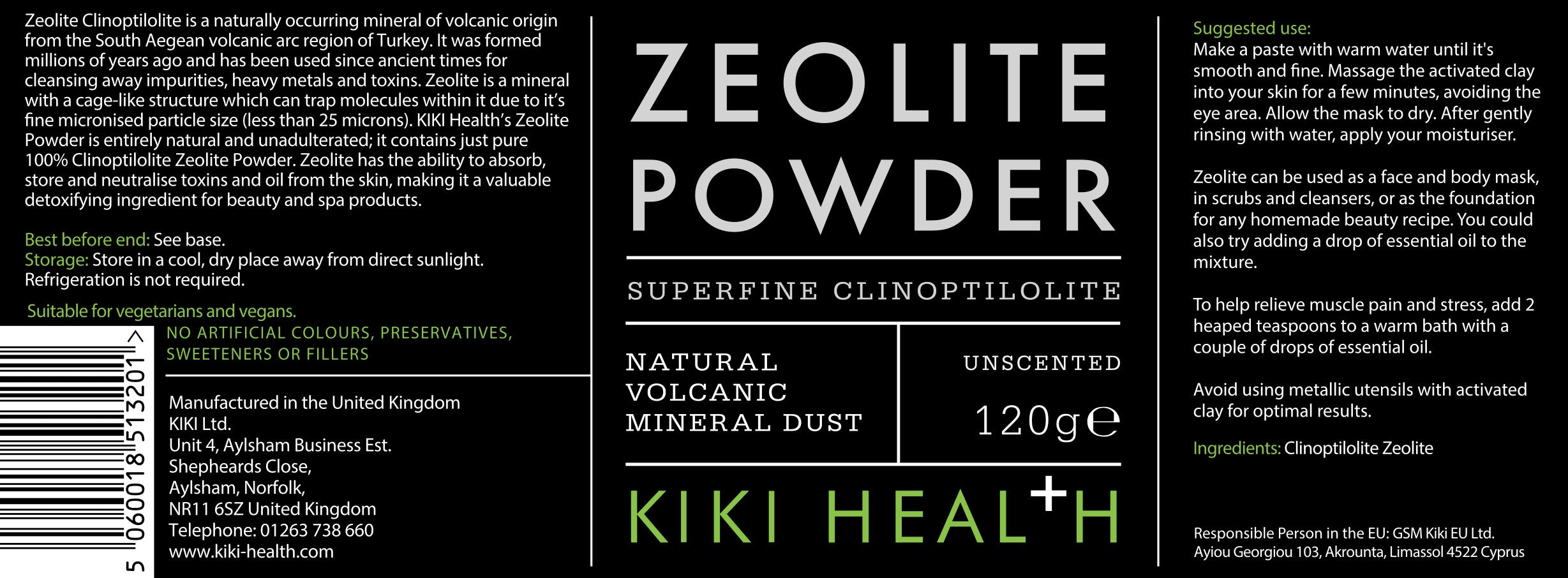 Zeolite Powder – Superfine Clinoptilolite for Personal Care – 120 g