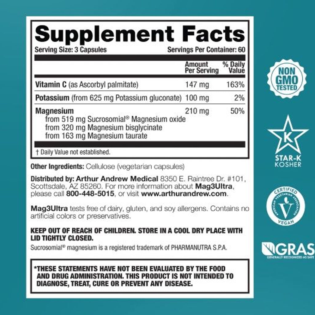 Arthur Andrew - Mag3 Ultra® Magnesium Complex - 180 caps