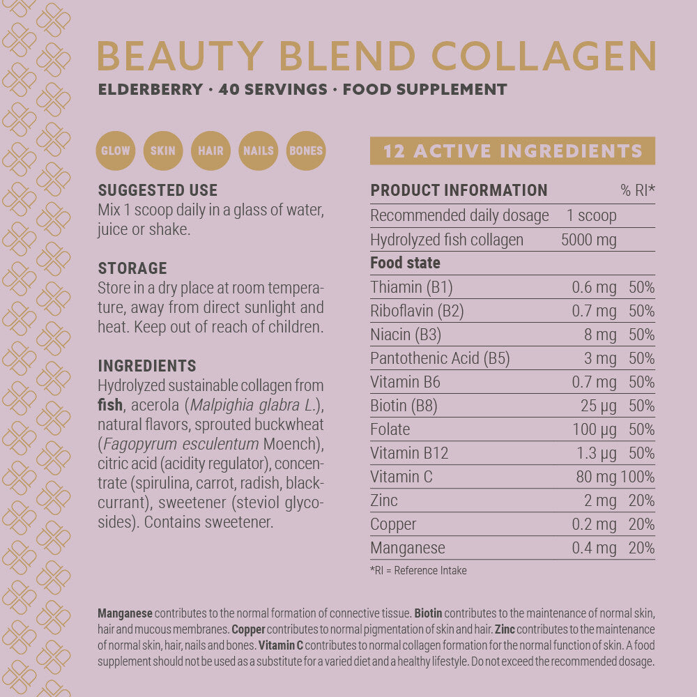 Plent Beauty Blend Collagen Elderberry - 40 porties