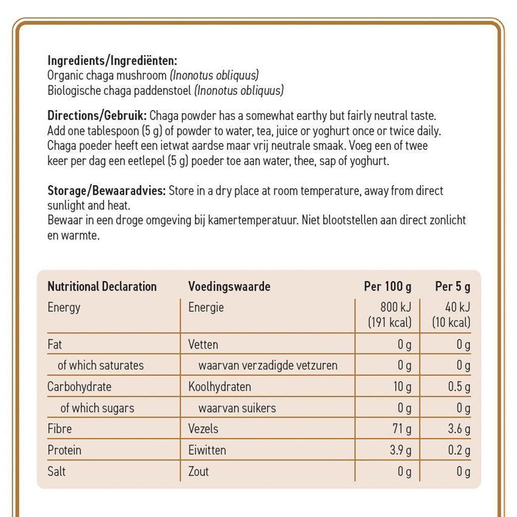 Big Food Chaga Powder Organic & Wild - 150g - 3+1 Gratis Aanbieding