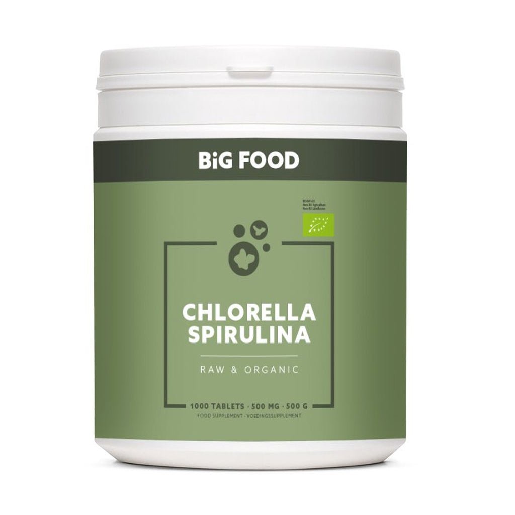Big Food - Chlorella-Spirulina Raw & Organic - 1000 tabs (500g)