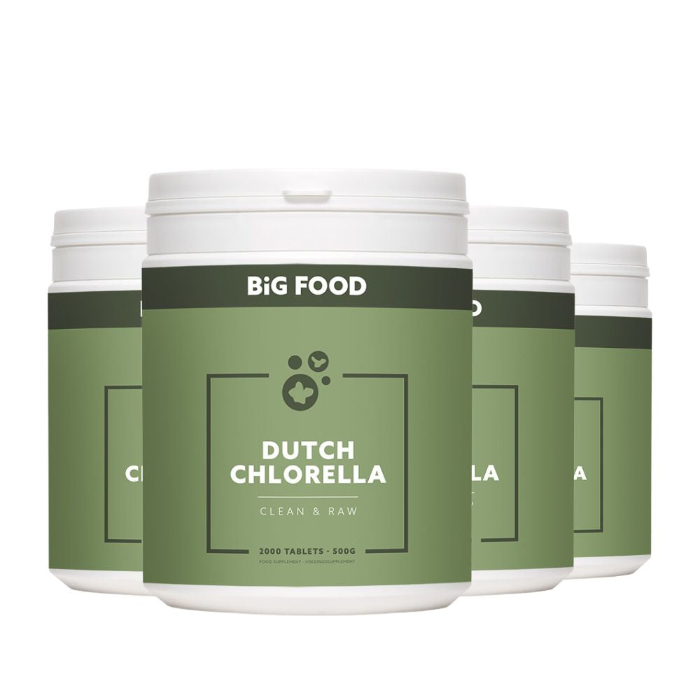 Big Food - Chlorella+Spirulina Raw & Organic - 4x500g - 3+1 Gratis Aanbieding