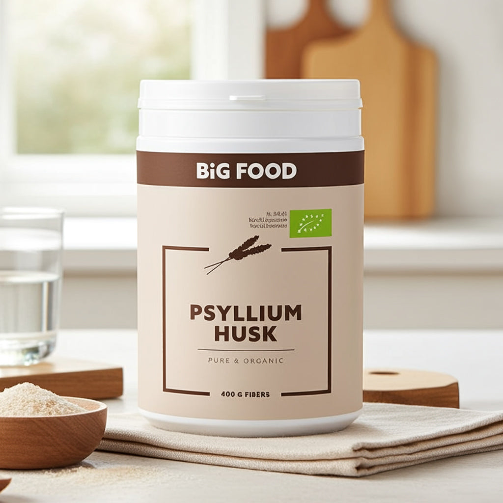 Big Food Psyllium Husk Pure & Organic - 400g - 3+1 Gratis Aanbieding
