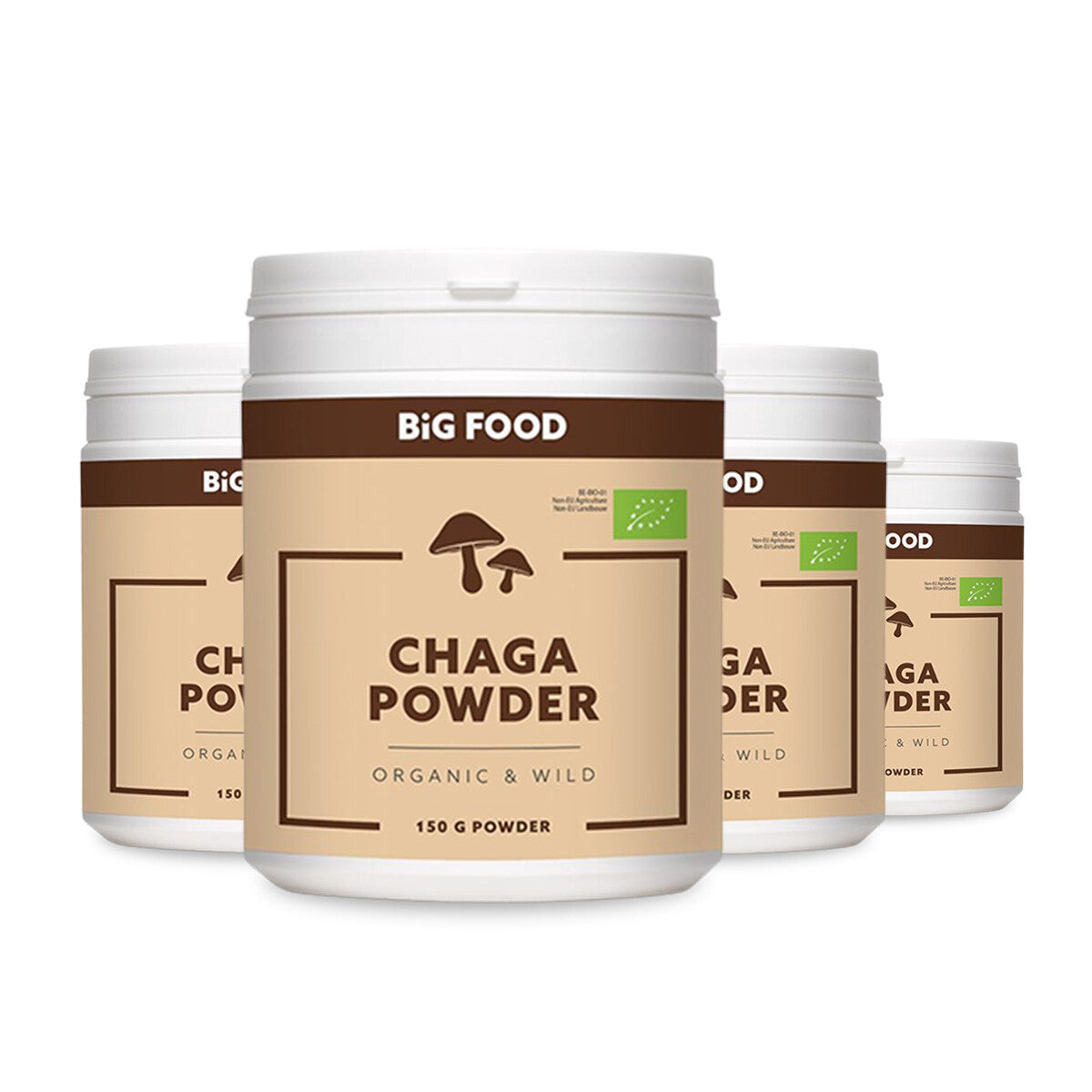 Big Food Chaga Powder Organic & Wild - 150g - 3+1 Gratis Aanbieding