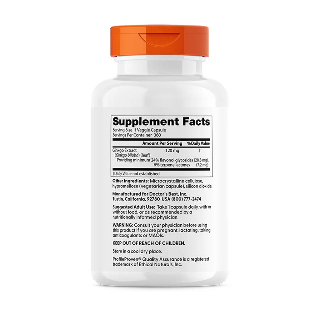 Doctor's Best - Extra Strength Ginkgo - 360 vcaps